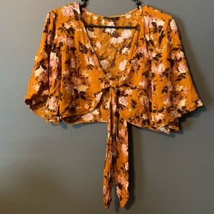 American Eagle Boho Tie Crop Top